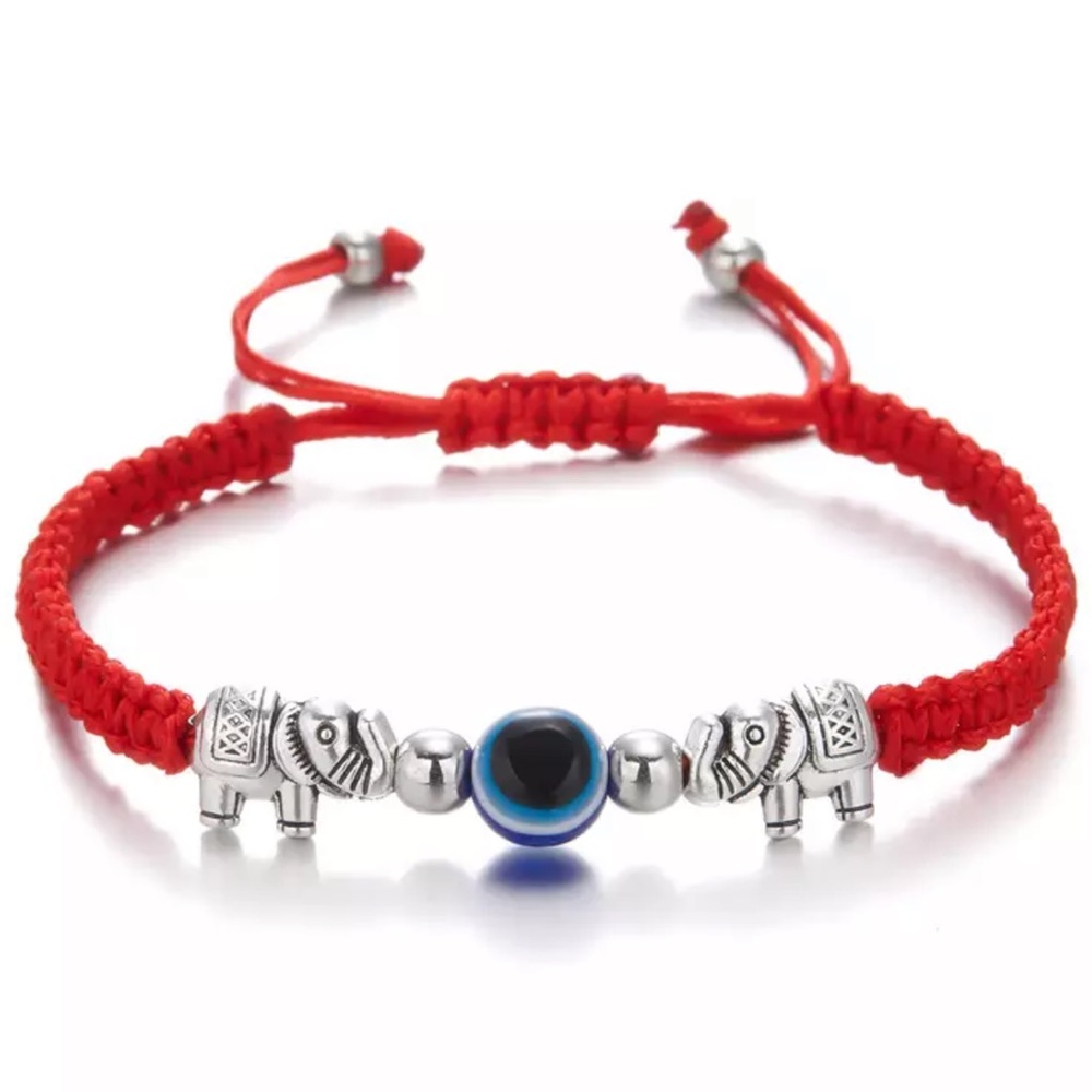 Turkish Lucky Evil Eye Silver Elephant Bracelet Gift